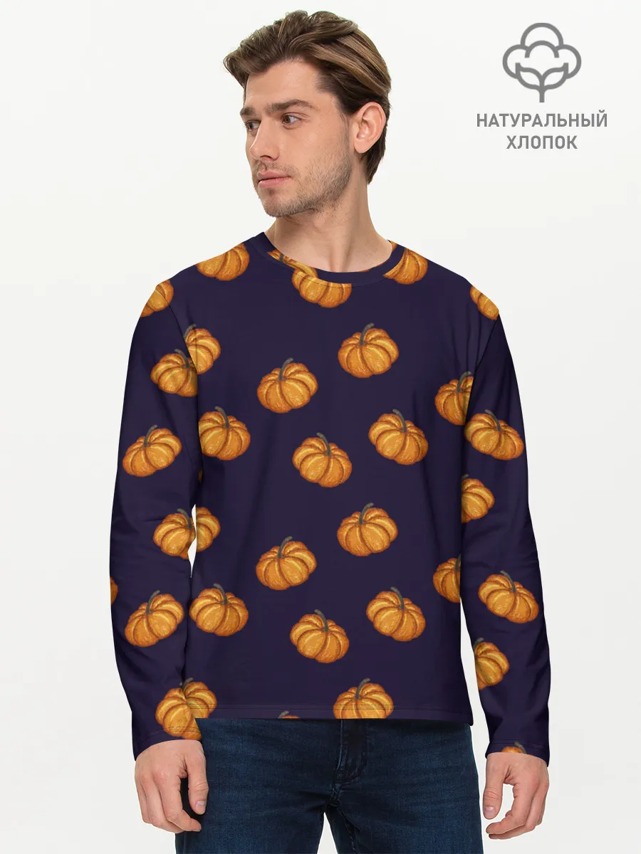 Мужской лонгслив базовый / Тыквенный
