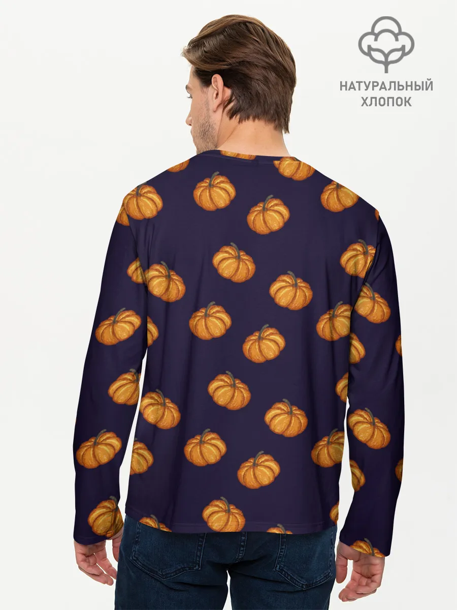 Мужской лонгслив базовый / Тыквенный