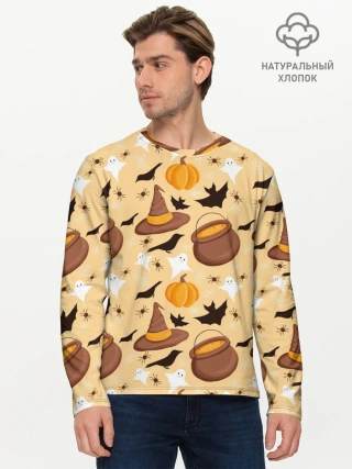 Мужской лонгслив базовый / Хеллоуин у ведьмы