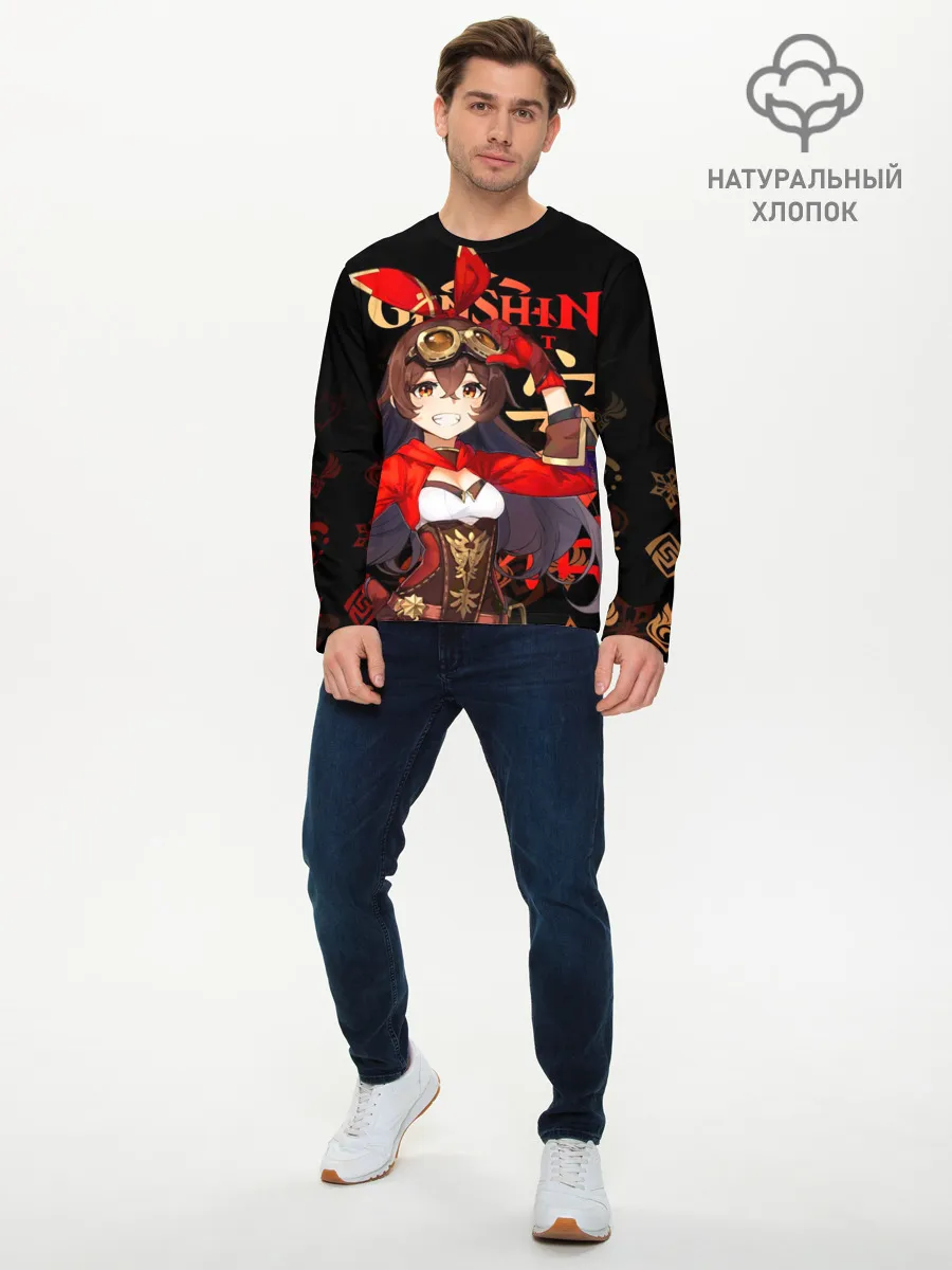 Мужской лонгслив базовый / Эмбер / Genshin Impact