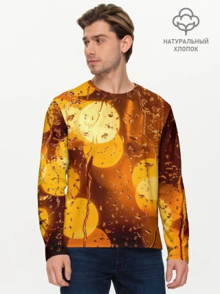 Мужской лонгслив базовый / Дождик золотой