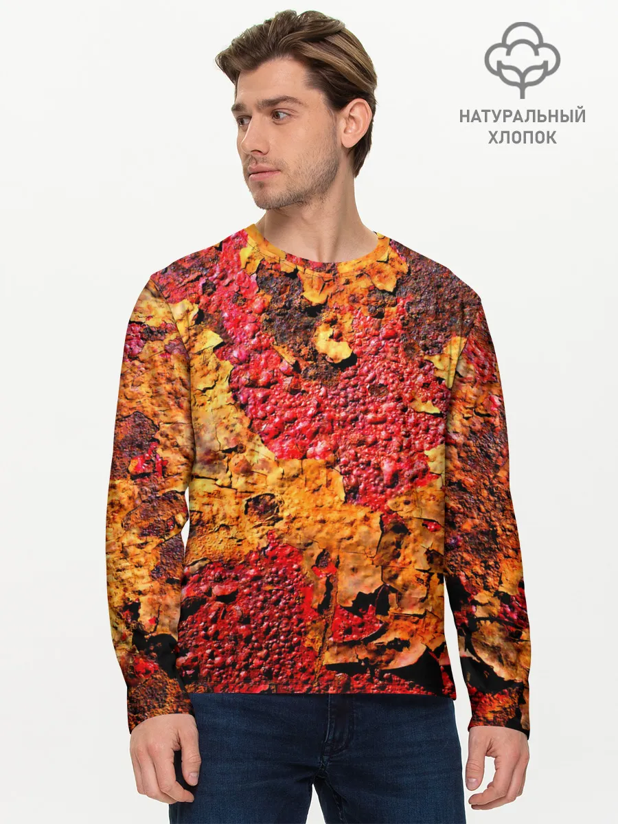 Мужской лонгслив базовый / Живопись коррозии металла