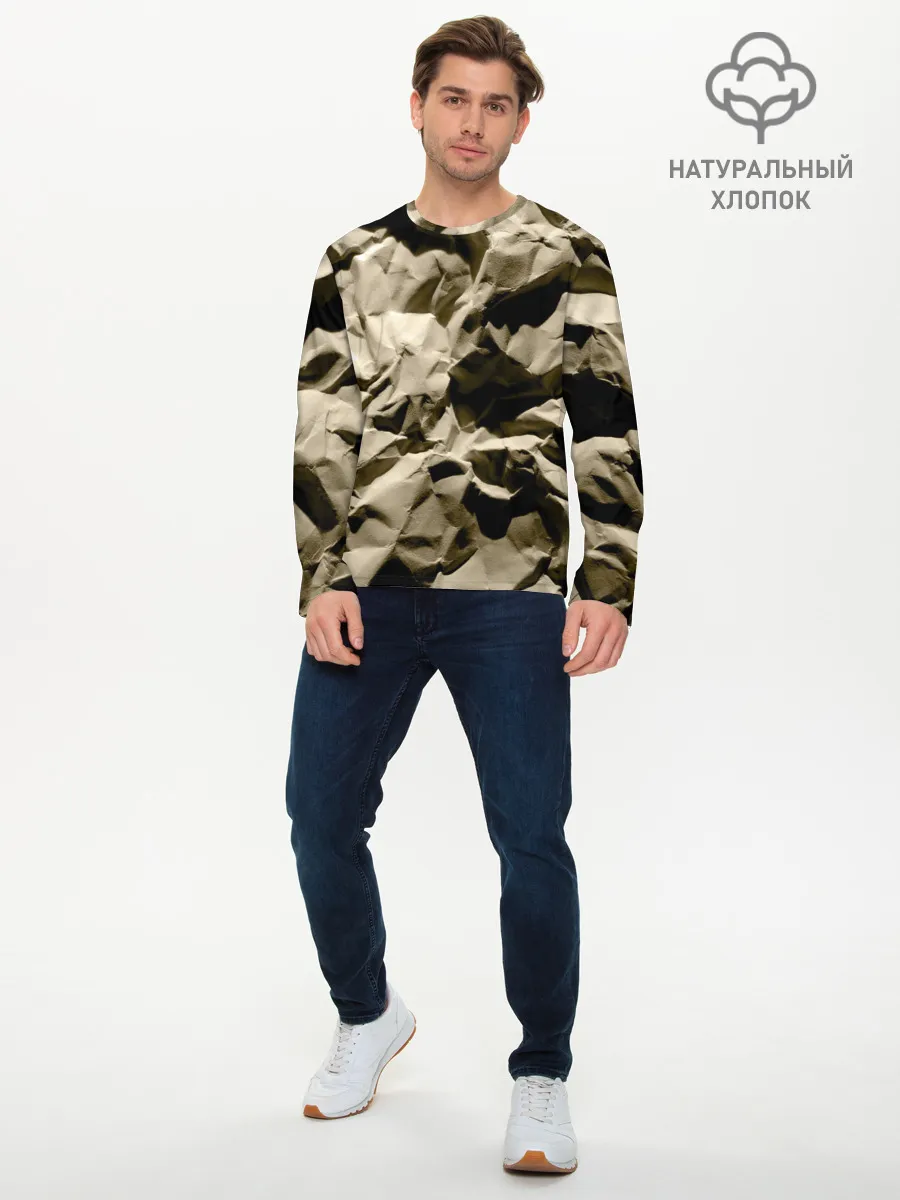 Мужской лонгслив базовый / Мягкая мятая бумага