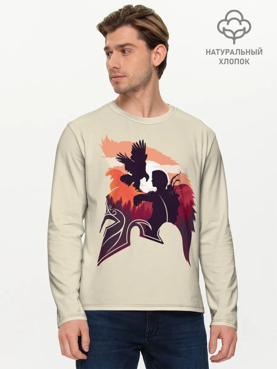 Мужской лонгслив базовый / Кассандра с ястребом