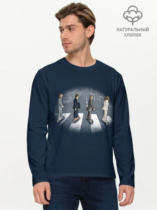 Мужской лонгслив базовый / Битлы на переходе
