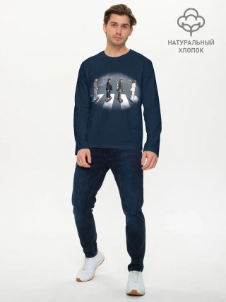 Мужской лонгслив базовый / Битлы на переходе