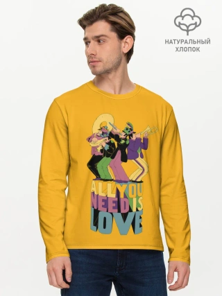 Мужской лонгслив базовый / Всё что тебе нужно это любовь