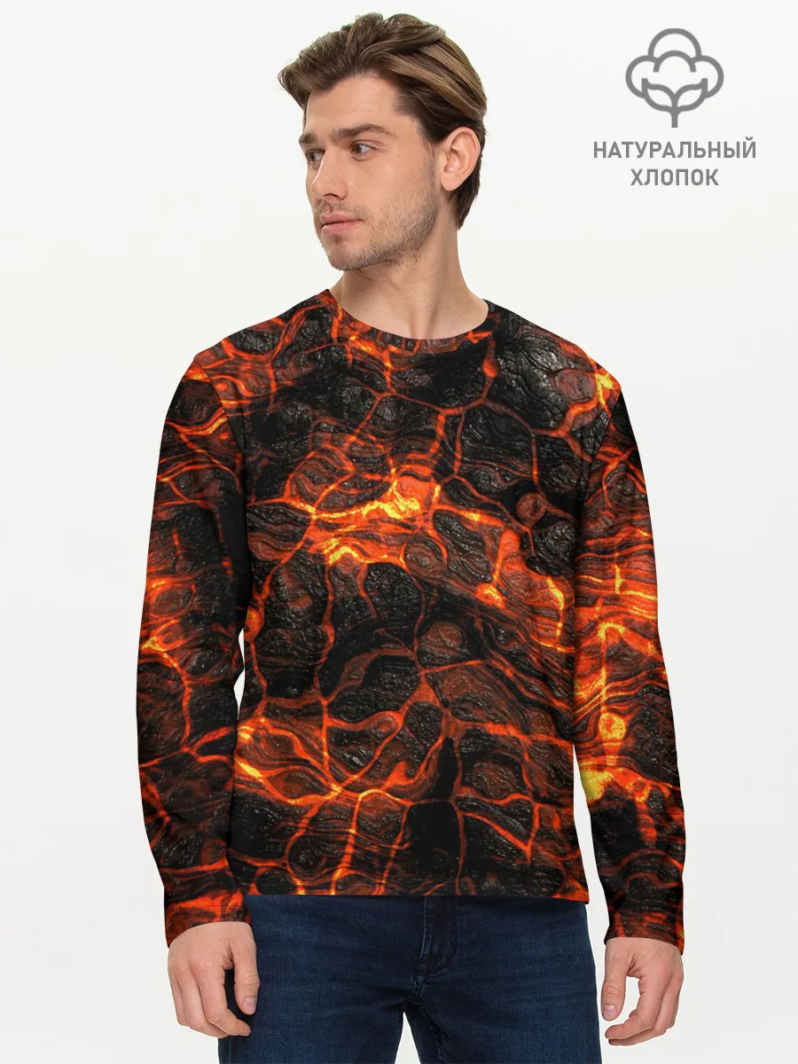 Мужской лонгслив базовый / Горящая лава