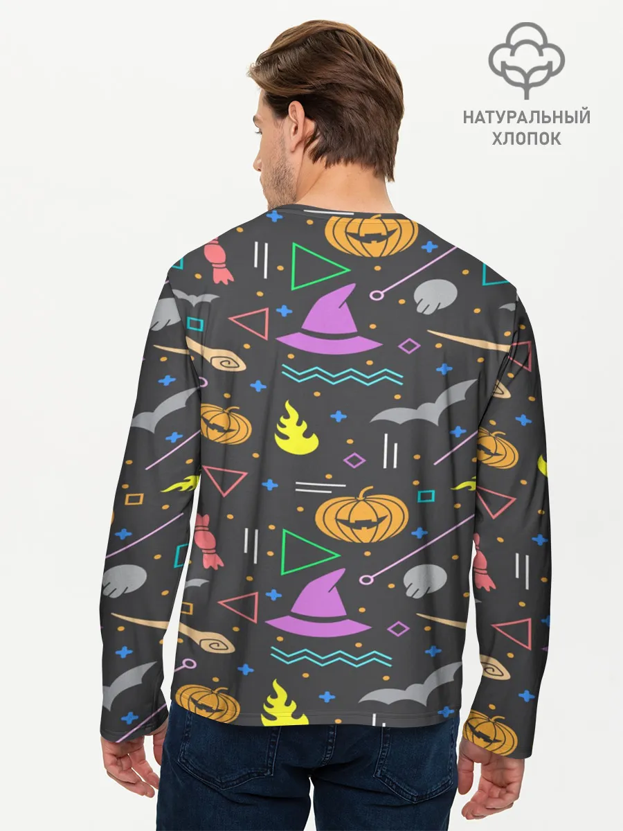 Мужской лонгслив базовый / Уютный Halloween