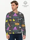 Мужской лонгслив базовый / Уютный Halloween
