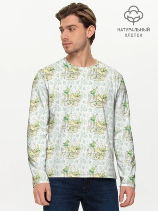 Мужской лонгслив базовый / Канарейки в клетках