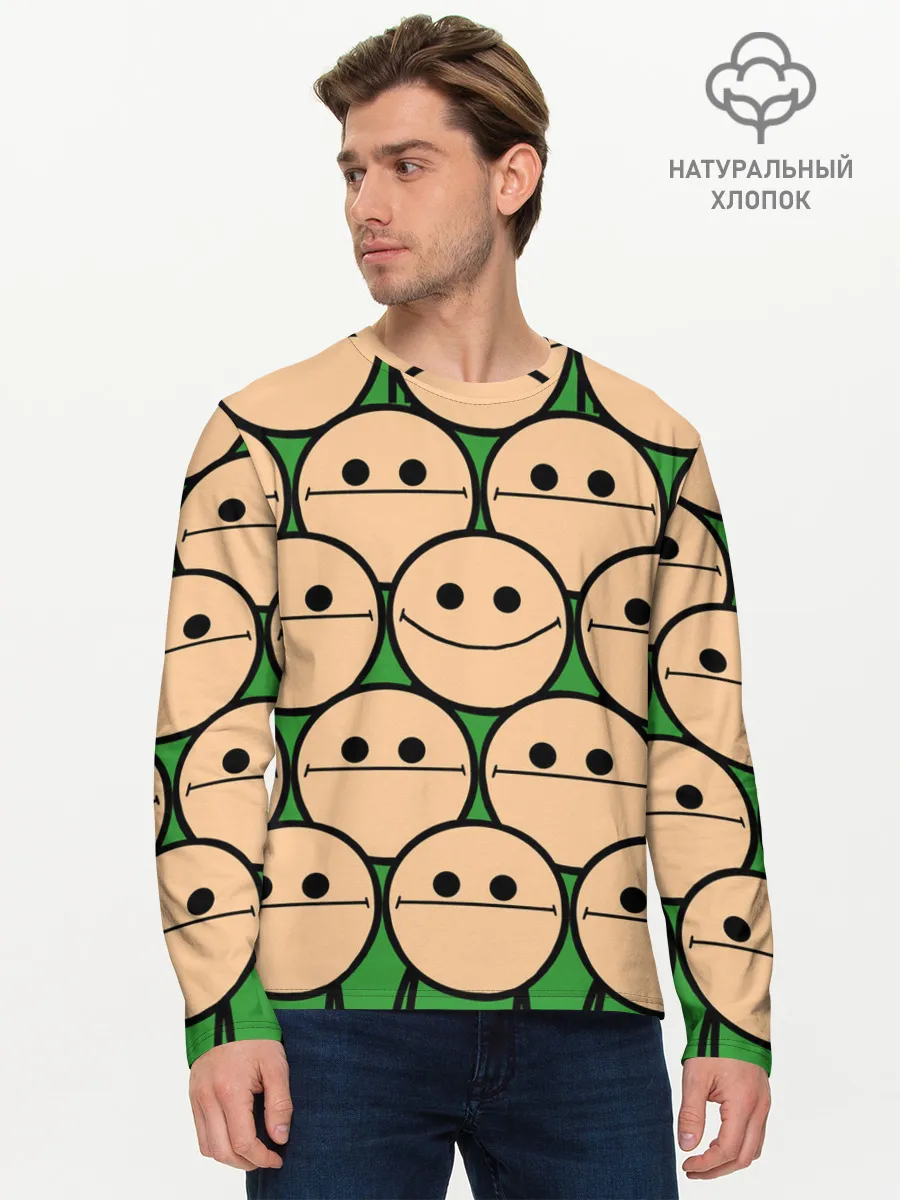 Мужской лонгслив базовый / Cyanide & Happiness | Face Sure