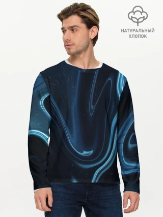 Мужской лонгслив базовый / Космическая волна