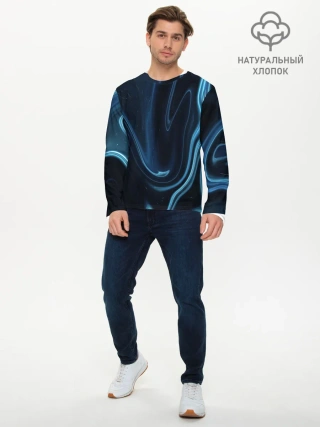 Мужской лонгслив базовый / Космическая волна