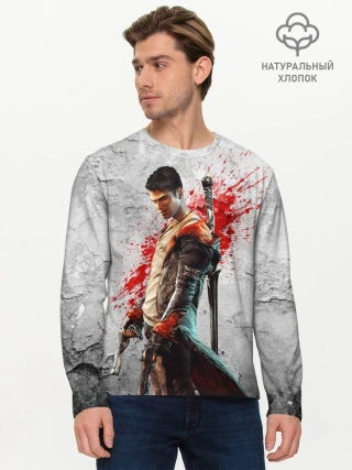 Мужской лонгслив базовый / White Dante