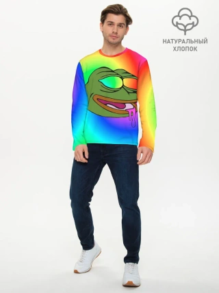 Мужской лонгслив базовый / Pepe rainbow