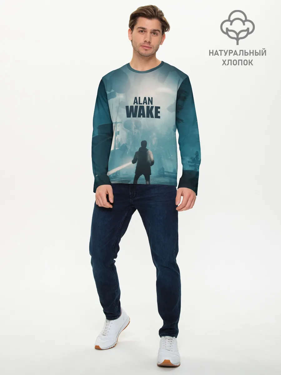 Мужской лонгслив базовый / Алан Уэйк арт