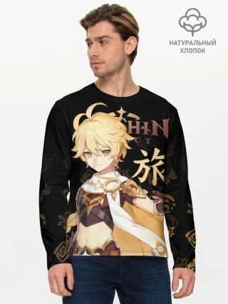 Мужской лонгслив базовый / Путешественник / Genshin Impact