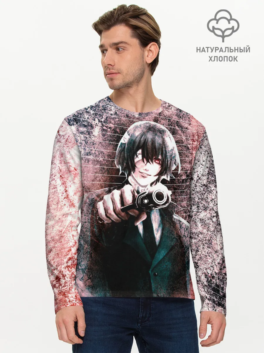 Мужской лонгслив базовый / Опасный Дазай Осаму