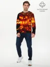 Мужской лонгслив базовый / Тыквы на Хэллоуин