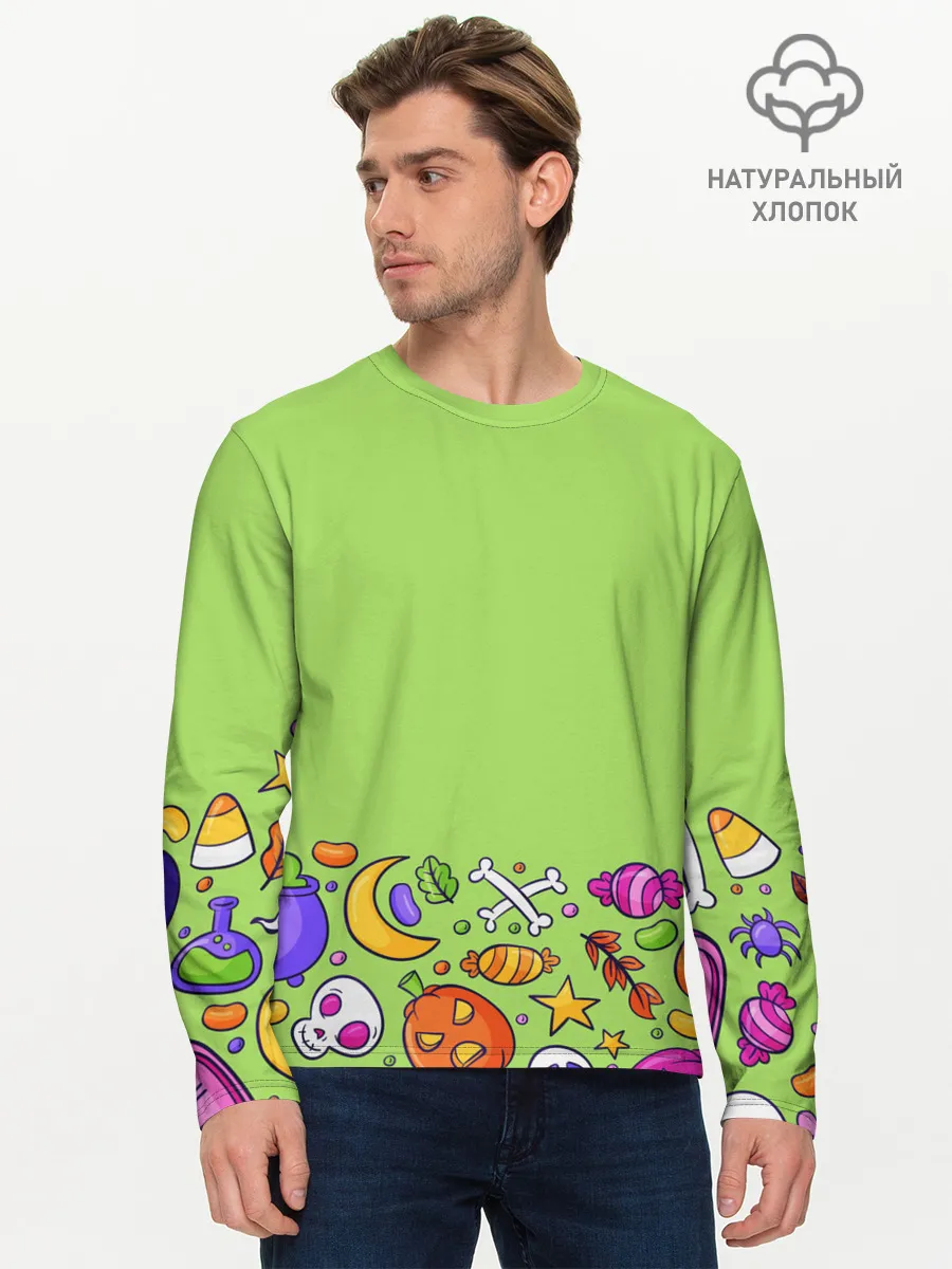 Мужской лонгслив базовый / Halloween art