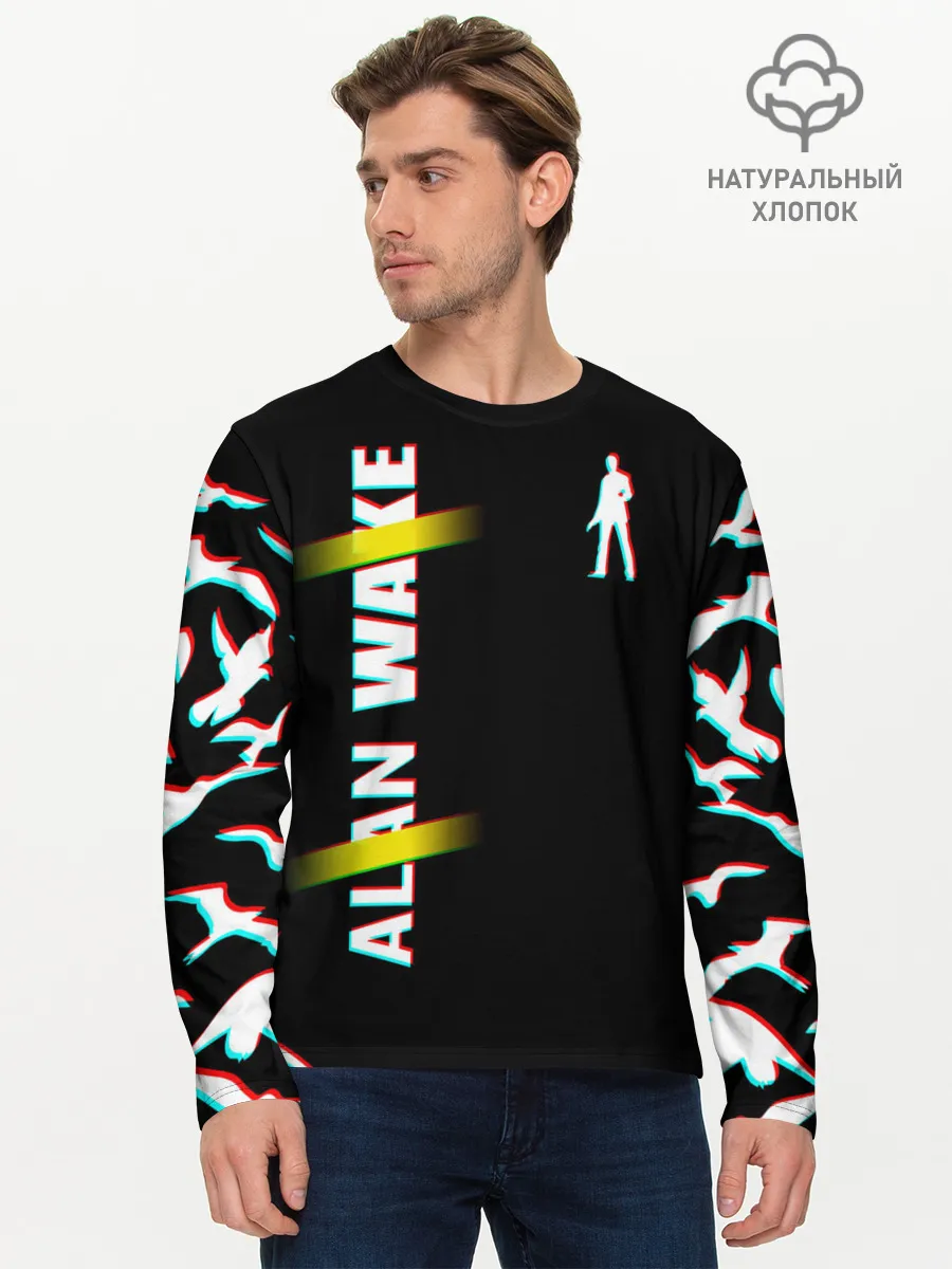 Мужской лонгслив базовый / Alan Wake Glitch