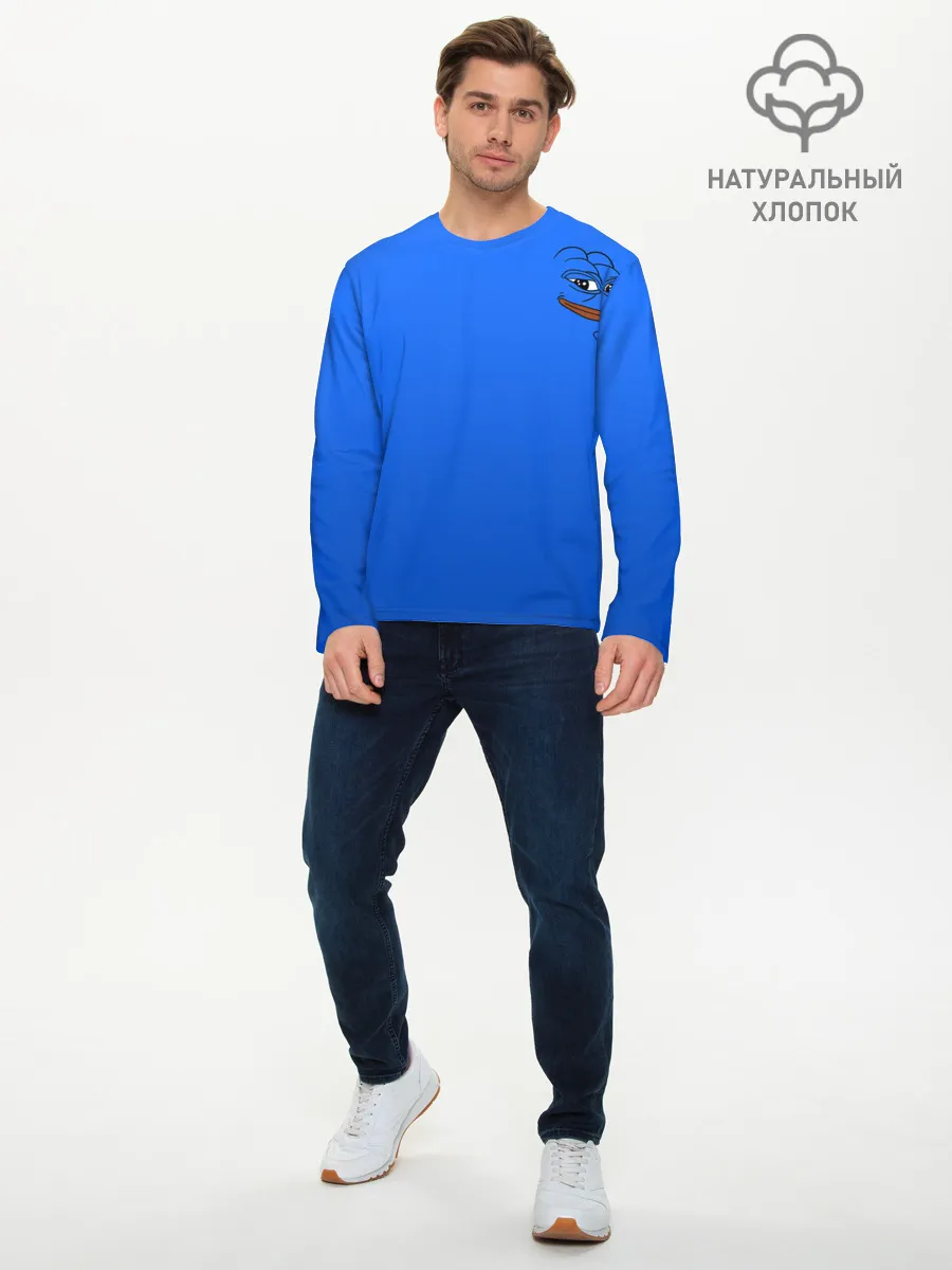 Мужской лонгслив базовый / Лягушка мем