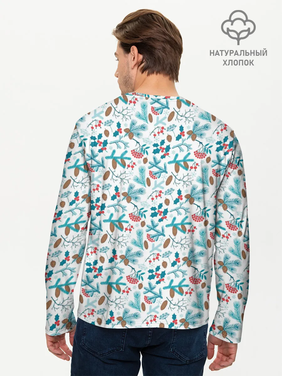 Мужской лонгслив базовый / Морозная Зимняя Свежесть