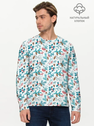 Мужской лонгслив базовый / Морозная Зимняя Свежесть