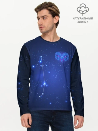 Мужской лонгслив базовый / Знак зодиака - Овен