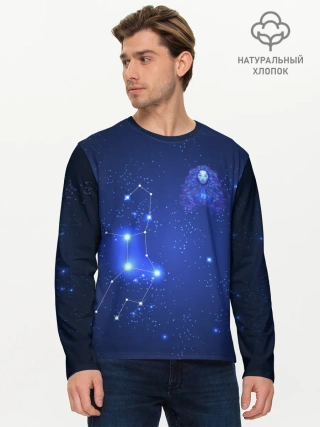 Мужской лонгслив базовый / Знак зодиака - Дева