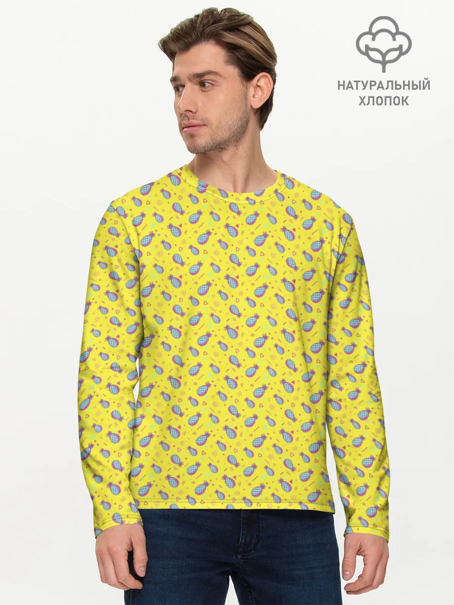 Мужской лонгслив базовый / Pineapple Pattern
