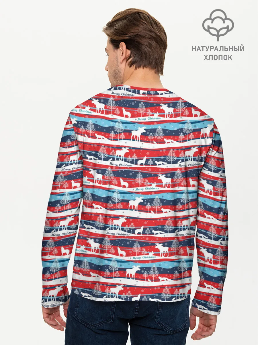 Мужской лонгслив базовый / Merry Christmas