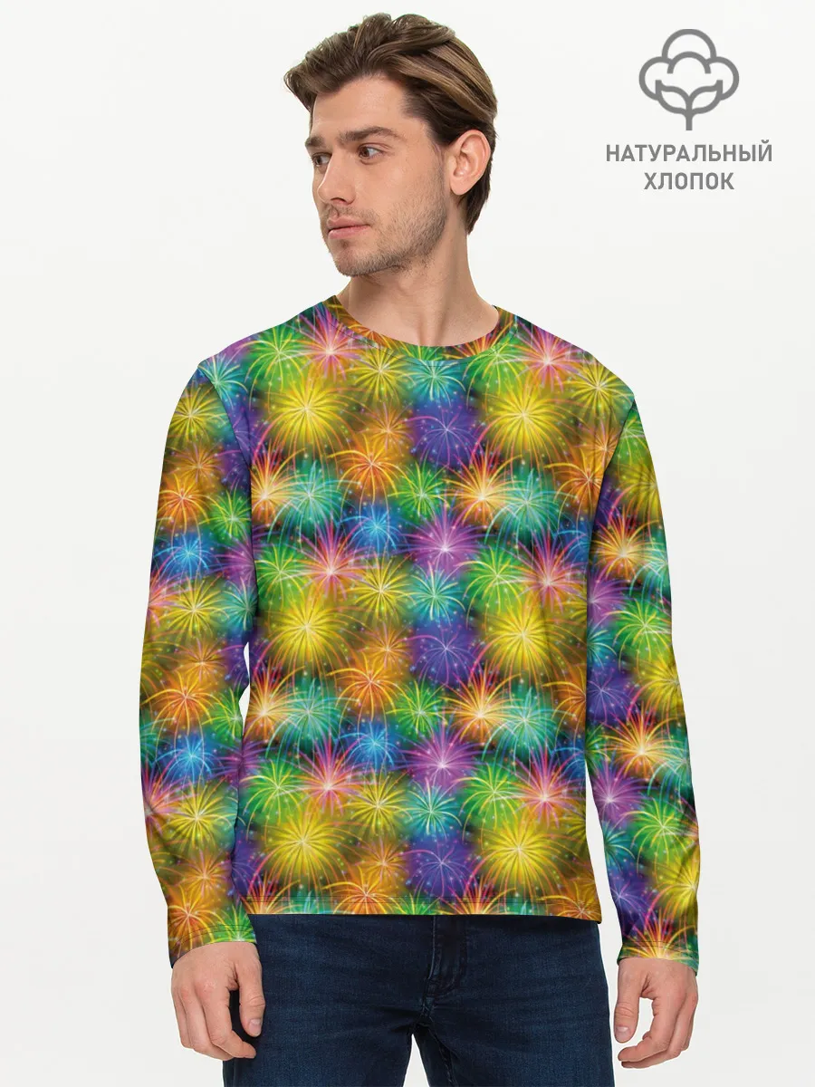 Мужской лонгслив базовый / Праздничный Салют