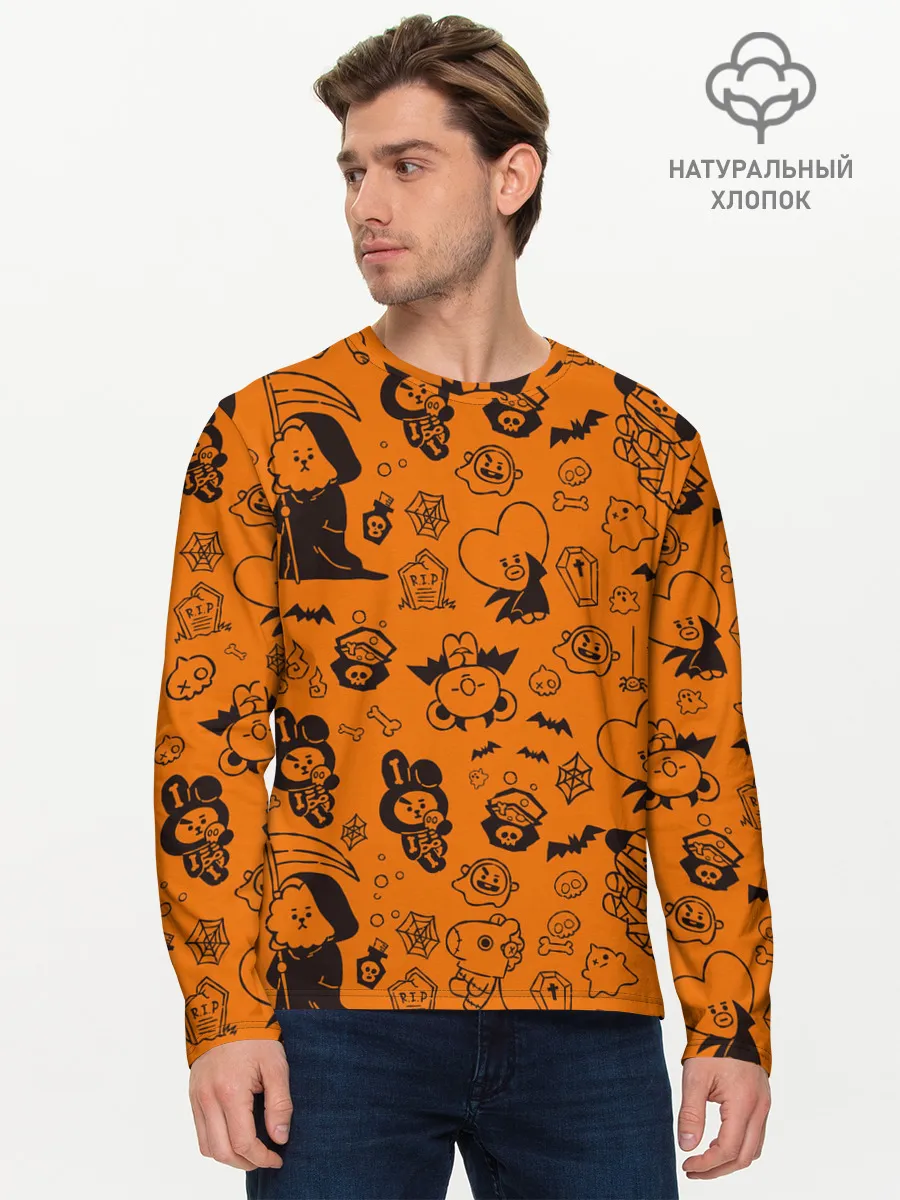 Мужской лонгслив базовый / Spooky Halloween BT21 | BTS