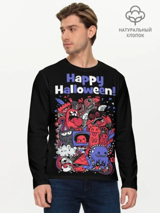 Мужской лонгслив базовый / Монстры на Хеллоуин