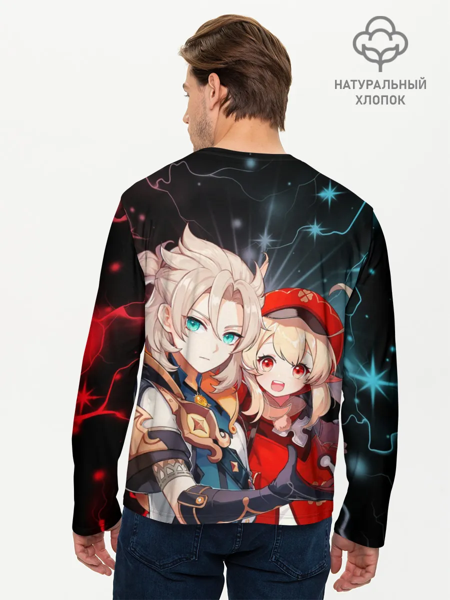 Мужской лонгслив базовый / Альбедо и Кли, Genshin Impact