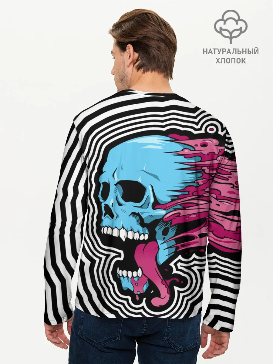 Мужской лонгслив базовый / Летящий череп