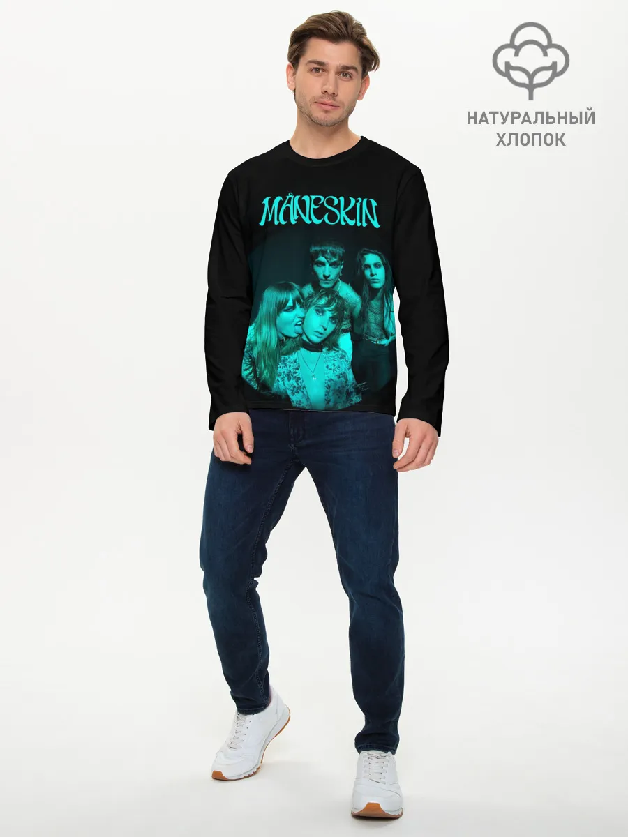 Мужской лонгслив базовый / Maneskin. Fisheye Faces