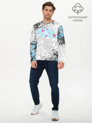 Мужской лонгслив базовый / Игра в кальмара Неон