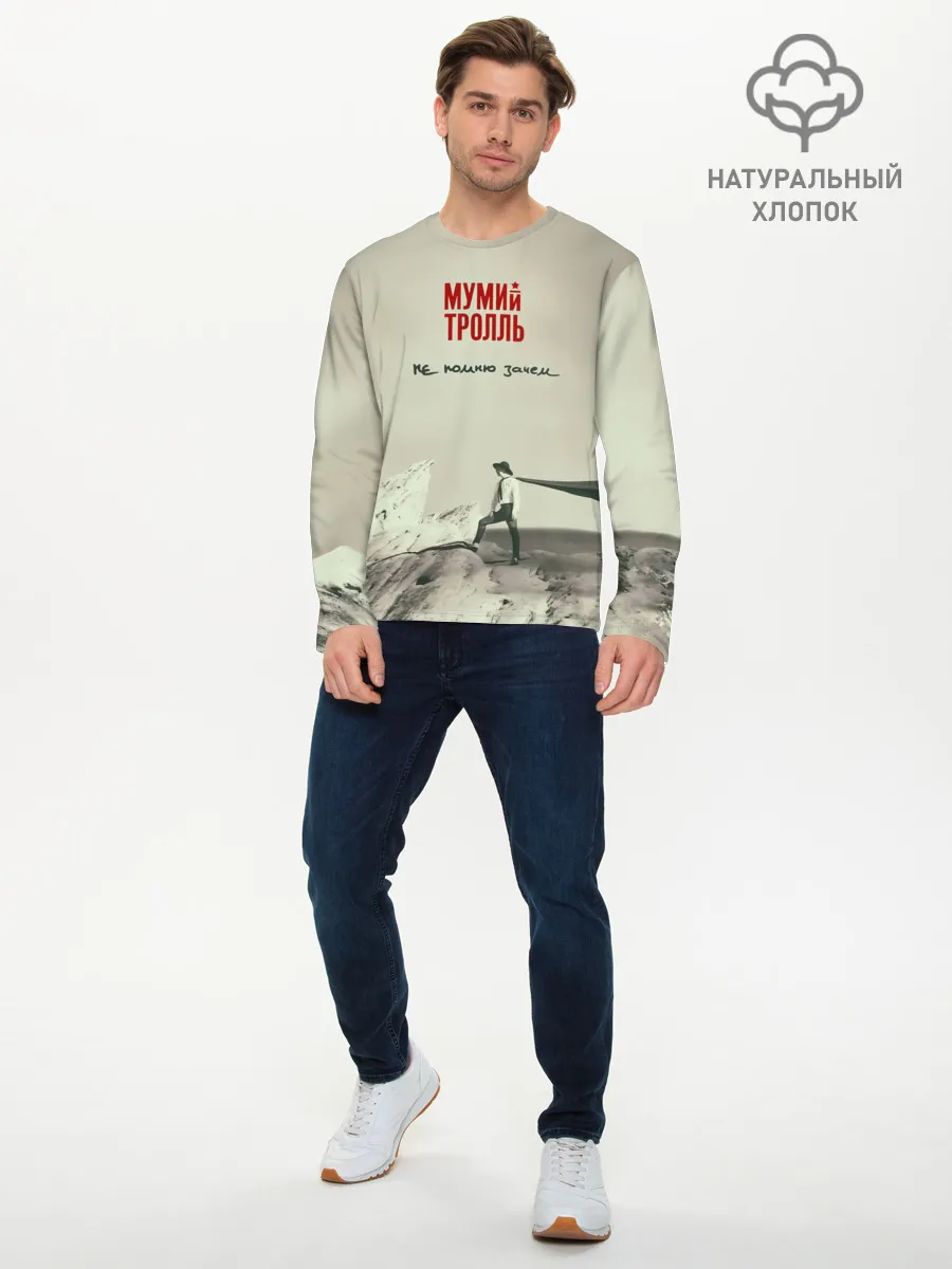 Мужской лонгслив базовый / Мумий Тролль Не помню зачем...