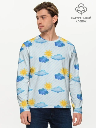 Мужской лонгслив базовый / Осень - тучки