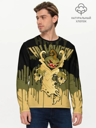 Мужской лонгслив базовый / Тыква в ночь мертвецов