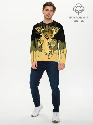 Мужской лонгслив базовый / Тыква в ночь мертвецов