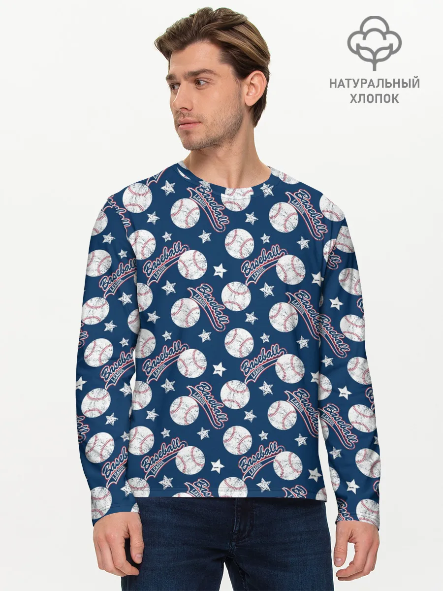 Мужской лонгслив базовый / Baseball