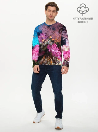 Мужской лонгслив базовый / Коралловые рыбки