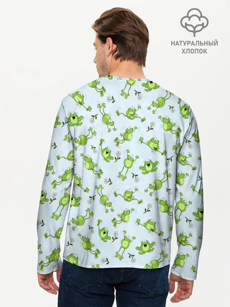 Мужской лонгслив базовый / Веселые лягушки