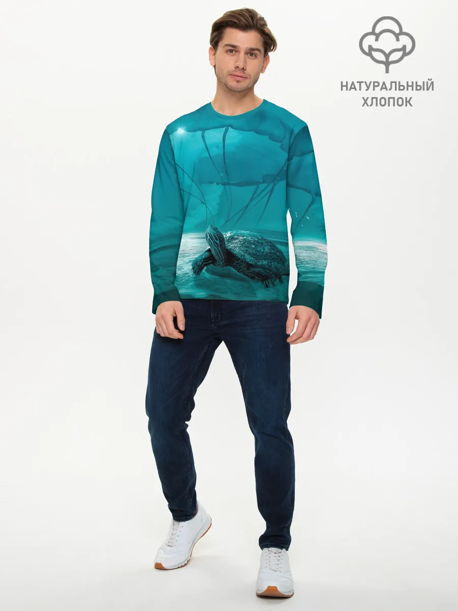 Мужской лонгслив базовый / Медуза и черепаха