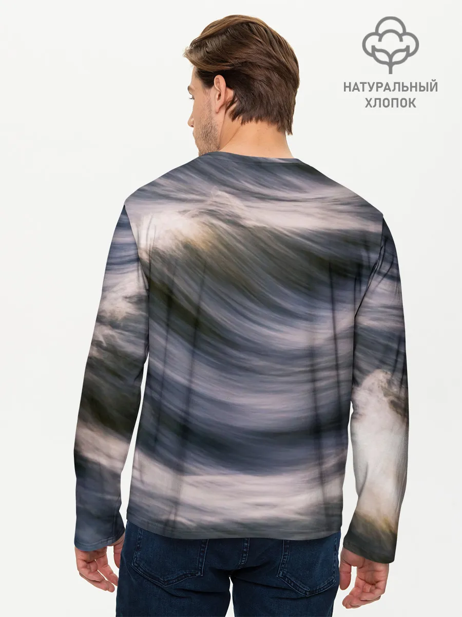 Мужской лонгслив базовый / Море волнуется