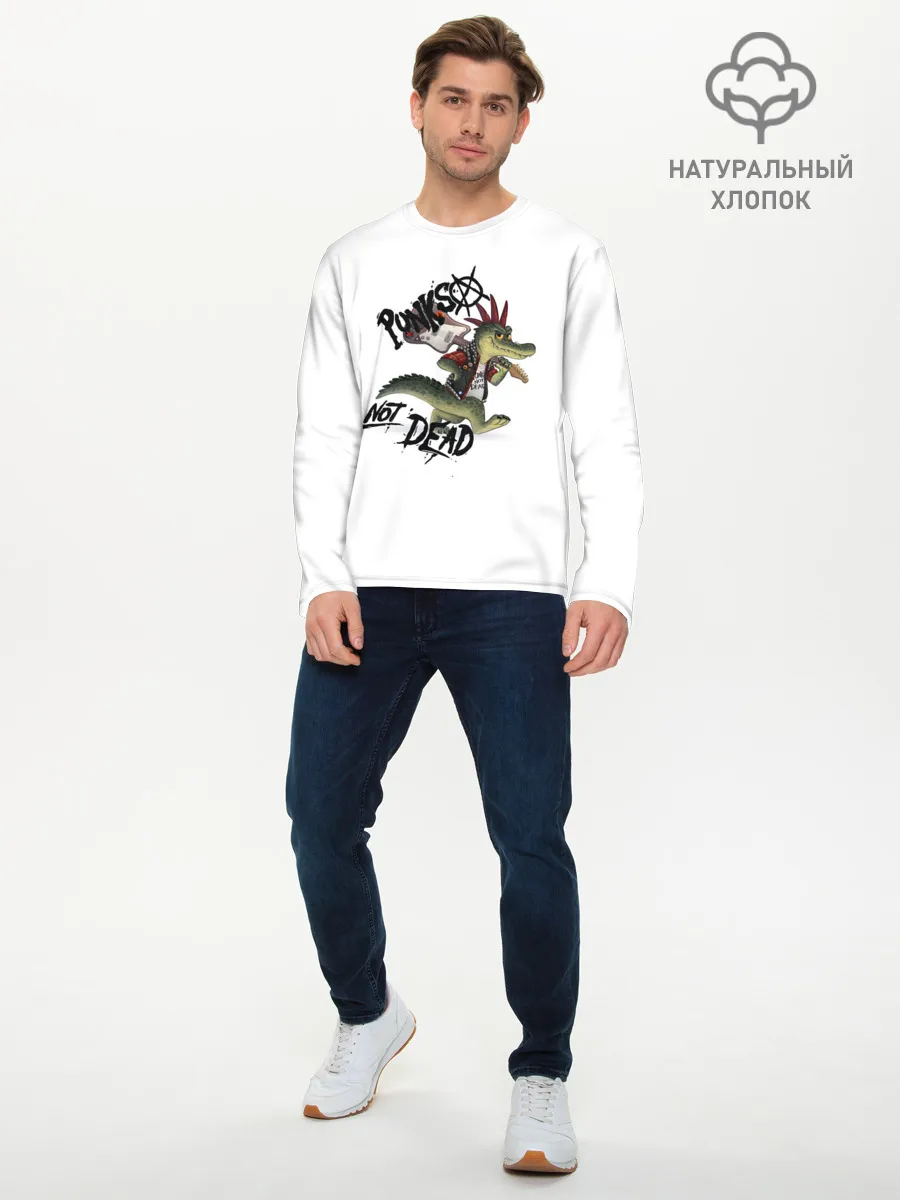 Мужской лонгслив базовый / Крокодил панк